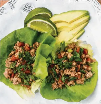  ?? Kara Trail / Smart in the Kitchen ?? Chicken Lettuce Tacos with Ginger and Hoisin