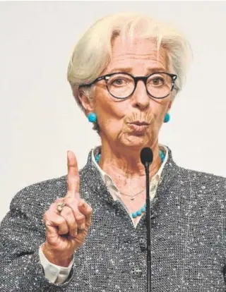  ?? ?? Christine Lagarde, presidenta del Banco Central Europeo (BCE) // AFP