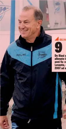  ?? EPA ?? Gianni De Biasi, 61 anni, dal 22 settembre guida l’Alaves, in Liga