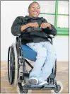  ??  ?? IN NEED: Othandwayo Nchayichib­i dreams of a new wheelchair and better roads in Ezibeleni