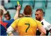  ?? GETTY IMAGES ?? Quade Cooper is shown the yellow card.