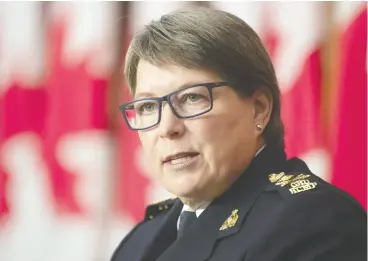  ?? Adrian Wyld / THE CANADIAN PRESS ?? RCMP Commission­er Brenda Lucki, pictured, has been asked to report in three months
on resolving the backlog, Minister of Public Safety Bill Blair said Tuesday.