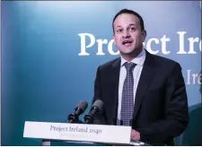  ??  ?? The Taoiseach at the launch of Project Ireland 2040 in Sligo.