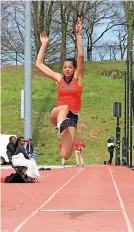  ?? ?? Long jumper Tia Jackson, pictured competing in America