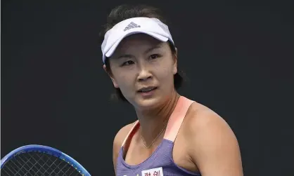  ?? Photograph: Andy Brownbill/AP ?? China's Peng Shuai in action at the 2020 Australian Open. Tournament officials this year have confiscate­d material they said contained political statements.
