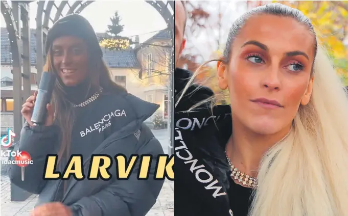  ?? FOTO: SKJERMDUMP/SINDRE OMENÅS ?? RASISME: Artist og TikTok-er Ida Celine Nordhaug fra Skien beskyldes for rasisme etter en selvbrunin­gs-tabbe.