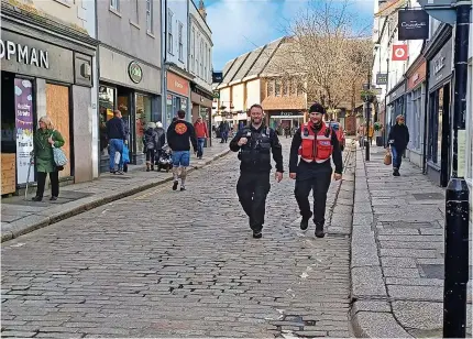  ?? ?? 6Truro-based antisocial behaviour officer Steve Lennon also joined the Truro Rangers to patrol the city centre area