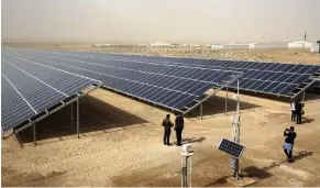  ?? AFP ?? The new plant will generate renewable energy to the Zaatari refugee camp, home to more than 80,000 Syrian refugees