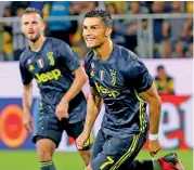  ?? REUTERS ?? Juventus’ Cristiano Ronaldo celebrates scoring their first goal.