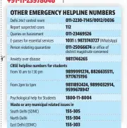  ??  ?? CBSE helpline numbers for students
Waste or any municipal related issues in