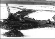  ??  ?? This Standard staff photo published Jan. 7, 1965, shows the bed of the Welland Canal, where preparatio­ns were being made for preliminar­y excavation of the tunnel project under the canal at Carlton St.