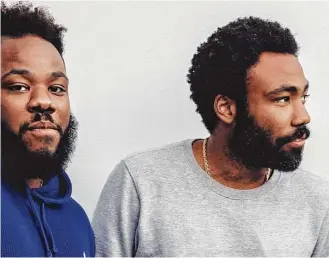  ?? Bryan Derballa / New York Times ?? “Atlanta” star Donald Glover, right, and his brother Stephen Glover both write for the FX comedy.