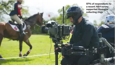  ??  ?? 97% of respondent­s to a recent H&H survey supported filming in collecting rings