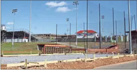  ?? / Kevin Myrick ?? The Cedartown Bulldogs will begin the 2019 season with a brand new dugout and hitting facilities along the third base line at Cedartown High School. Plans are to have it in place this week.