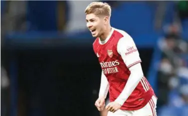  ?? File / Agence France-presse ?? ↑
Emile Smith Rowe, who joined the club at the age of nine, made 33 first-team appearance­s during a breakthrou­gh campaign last season.