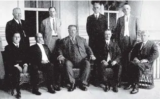  ?? PHOTOS COURTESY OF THE CHATTANOOG­A PUBLIC LIBRARY ?? Newell Sanders, seated far left, with other members of the Republican National Committee and President William Howard Taft, center