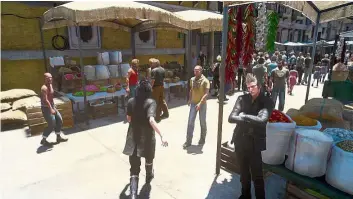  ??  ?? Bazaar hopping: The players can explore the souks of Lestallum as Prince Noctis. — Picture courtesy of Square Enix