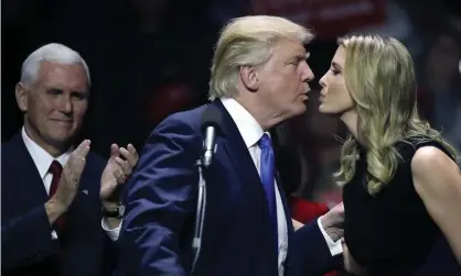  ?? Photograph: Charles Krupa/AP ?? Donald Trump kisses his daughter Ivanka Trump during a rally in Manchester, New Hampshire in November 2016.