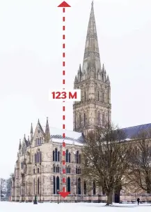  ??  ?? Landmark: Salisbury Cathedral – pictured a day 123 M