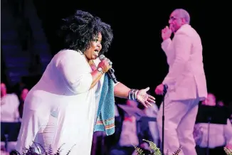  ?? [PHOTOS BILLINGS, THE ?? Soloist Marlee Rivers, of Holy United Baptist Church in Oklahoma City, sings during the “Heaven Must Be Like This” musical concert.