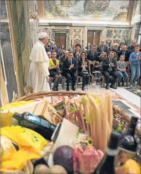  ?? AP ?? Audiencia papal ayer en el vaticano a la agrupación de granjeros