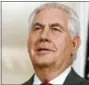  ?? JACQUELYN MARTIN - THE ASSOCIATED PRESS ?? In this Jan. 29, 2018, photo, Secretary of State Rex Tillerson speaks at the State Department in Washington.