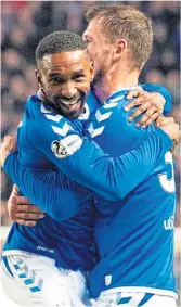  ??  ?? Jermain Defoe celebrates scoring against St Mirren last midweek