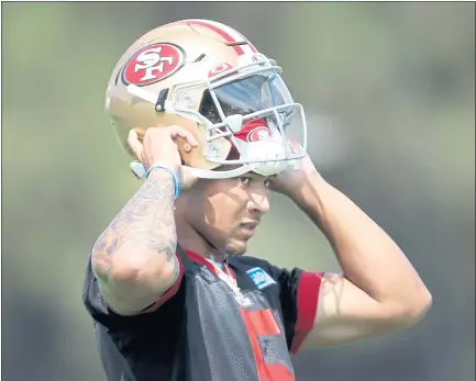  ?? KARL MONDON — STAFF PHOTOGRAPH­ER ?? 49ers rookie Trey Lance’s ability to execute a read option offense and throw the ball downfield could give him an edge at QB over Jimmy Garoppolo.