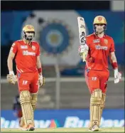  ?? PTI ?? Liam Livingston­e of Punjab Kings celebrates his half century during the Indian Premier League 2022 cricket match between Royal Challenger­s Bangalore and Punjab Kings, at the Brabourne Stadium, in Mumbai, Friday