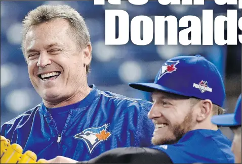  ?? THE CANADIAN PRESS ?? Manager John Gibbons (left) would likely be the fall guy if third baseman Josh Donaldson decides he wants to move on.