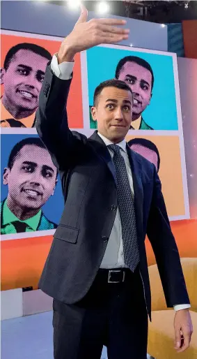  ??  ?? Su La7 Luigi Di Maio, 31 anni, ieri negli studi del programma Tagadà di Tiziana Panella (Lapresse)