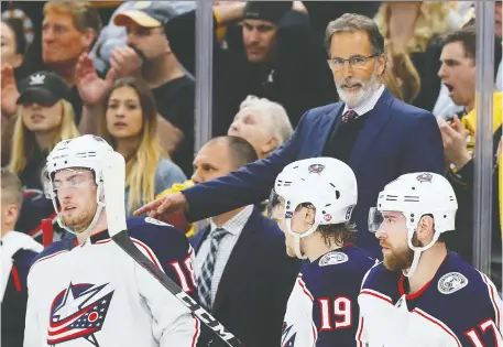  ?? MADDIE MEYER/GETTY IMAGES FILES ?? Columbus Blue Jackets coach John Tortorella says he's not sure if his team will be able to open the season on Jan. 14 against the Nashville Predators. A total of 19 players missed practice on Friday in accordance with NHL COVID-19 protocols.