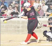  ?? ?? Sophomore Zaylee Warden, No. 20, hit a home run, sac fly, two RBI and scored one run scored.