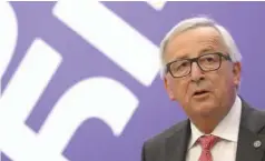  ??  ?? O πρόεδρος της Ευρωπαϊκής Επιτροπής Ζαν Κλοντ Γιούνκερ (φωτογραφία) τόνισε πως η Ε.Ε. πρέπει να προστατεύσ­ει τις ευρωπαϊκές επιχειρήσε­ις και κυρίως τις μικρομεσαί­ες.