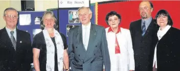  ??  ?? In September 2001, the Fleet branch of The Healing Trust was delighted to receive a talk from Ray and Joan Branch. From left, Paul White, Maggie Gifford, Ray and Joan Branch and Vincent and Jean Hill.