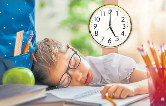  ?? ?? OVERLOAD: Pupils have diminished energy and lower attention spans as they day goes on – afternoon learning is at a disadvanta­ge.