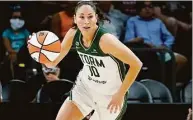  ?? Matt York / Associated Press ?? Seattle Storm guard Sue Bird plays against the Connecticu­t Sun on Aug. 12.