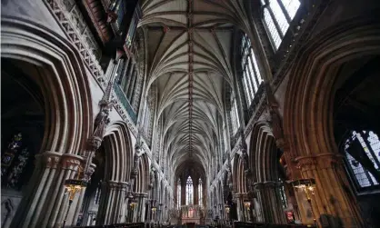  ??  ?? Lichfield cathedral commission­ed the moon landscape as part of its annual summer show, Space, God, the Universe and Everything. Photograph: David Sillitoe/The Guardian