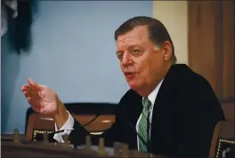  ?? AL DRAGO — POOL PHOTO ?? Rep. Tom Cole, R-Okla., speaks on Capitol Hill in Washington in June. A dirty word for many Republican­s is making the rounds on Capitol Hill — earmarks. For nearly a decade, both chambers of Congress have abided by a ban on earmarks, But Democrats are moving to bring back the practice, leaving GOP lawmakers divided over how to respond.