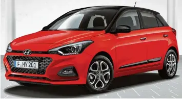  ??  ?? Selbstbewu­sster Auftritt: Mit dem i20 will Hyundai im Kleinwagen Segment Autos wie den VW Polo oder den Ford Fiesta angrei fen. Im Preis schlägt der Koreaner seine Rivalen schon mal.