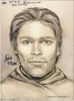  ??  ?? This drawing reports to show the man that adult film actress Stormy Daniels says threatened her.