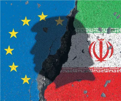  ??  ?? Es liegt ein dunkler Schatten über den Beziehunge­n zwischen Europa und dem Iran. Beide Partner haben sich dennoch dazu entschiede­n, den Atomdeal vorerst aufrechtzu­erhalten.