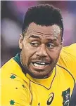  ?? Samu Kerevi of the Wallabies. ??