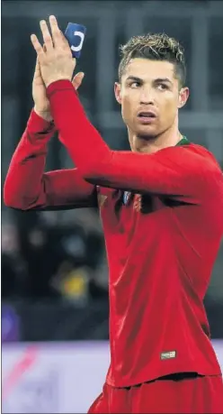  ??  ?? DOBLETE. Cristiano celebró el 2-1 ante Egipto del pasado viernes.