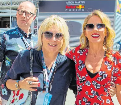  ?? Pictures: JAMIE LORRIMAN STEVEN TEE/LAT IMAGES,ATP & WENN ?? Ade Edmondson sneaks into photograph with his wife Jennifer Saunders and Geri Horner yesterday