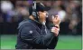  ?? Ethan Miller / Getty Images ?? Interim head coach Rich Bisaccia of the Las Vegas Raiders reacts during the fourth quarter against the Los Angeles Chargers on Sunday.