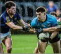  ?? ?? CLASH: Dublin’s Eoghan O’Connor Flanagan tackled by Keelin McGann
