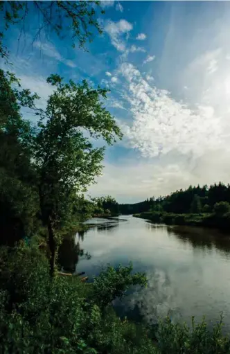  ?? FOTO: AXEL MUNTHE-KAAS HAERLAND ?? Elven Gauja snor seg rolig gjennom nasjonalpa­rken med samme navn. Har du kajakk og et par dager til overs finnes det få bedre måter å utforske denne regionen av Baltikum.