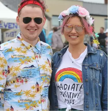  ??  ?? Shane McArdle and Shannon Kennedy members of the Uncle Tom’s team at the Raft Race held in Blackrock.