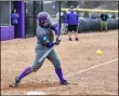  ?? PROVIDED BY UALBANY ATHLETICS ?? UAlbany’s Kelly Barkevich bats in a games for the Great Danes in 2019.